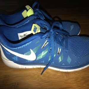 Nike Free 5.0 Blue Green Running Shoes
